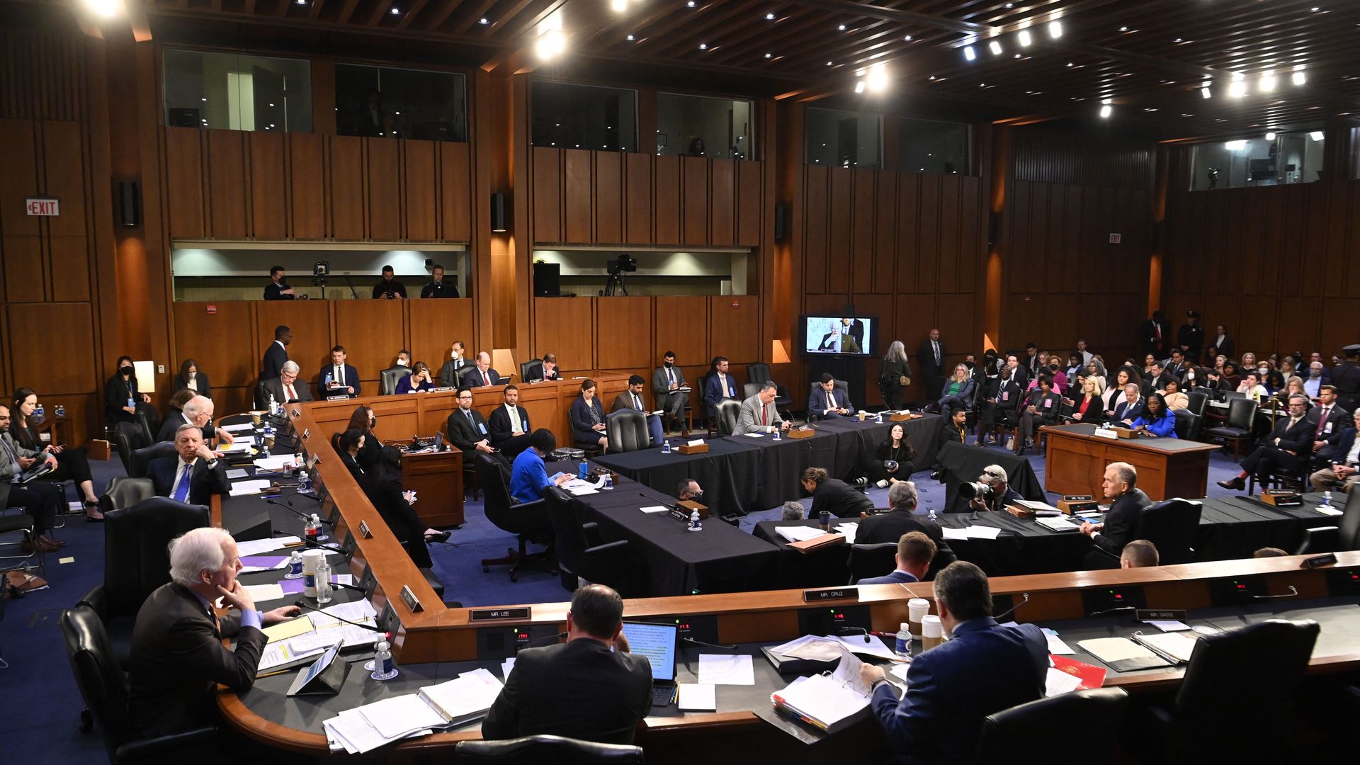 Judge Ketanji Brown Jackson is seen during her confirmation hearings.