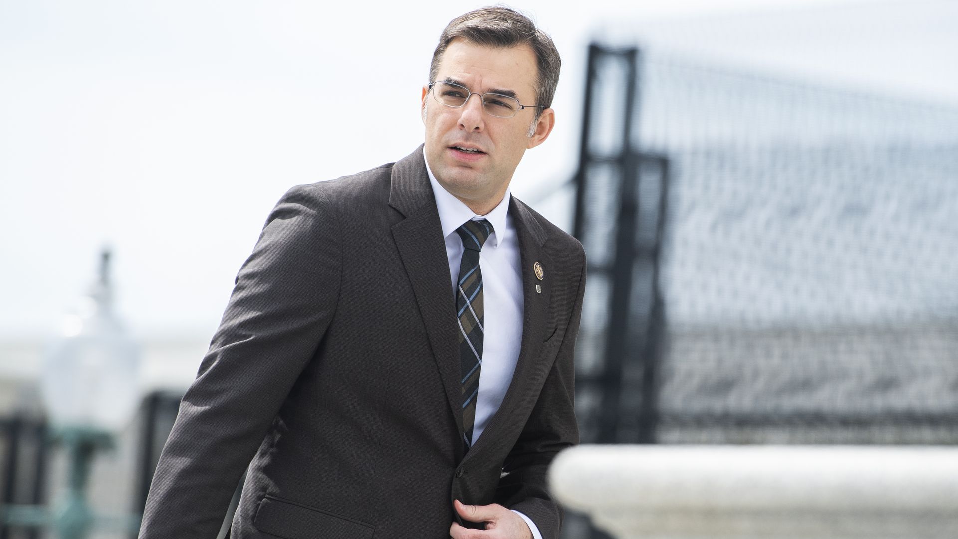 Rep. Justin Amash, I-Mich., is seen on the House steps of the Capitol before the House passed a $2 trillion coronavirus aid package by voice vote on Friday, March 27