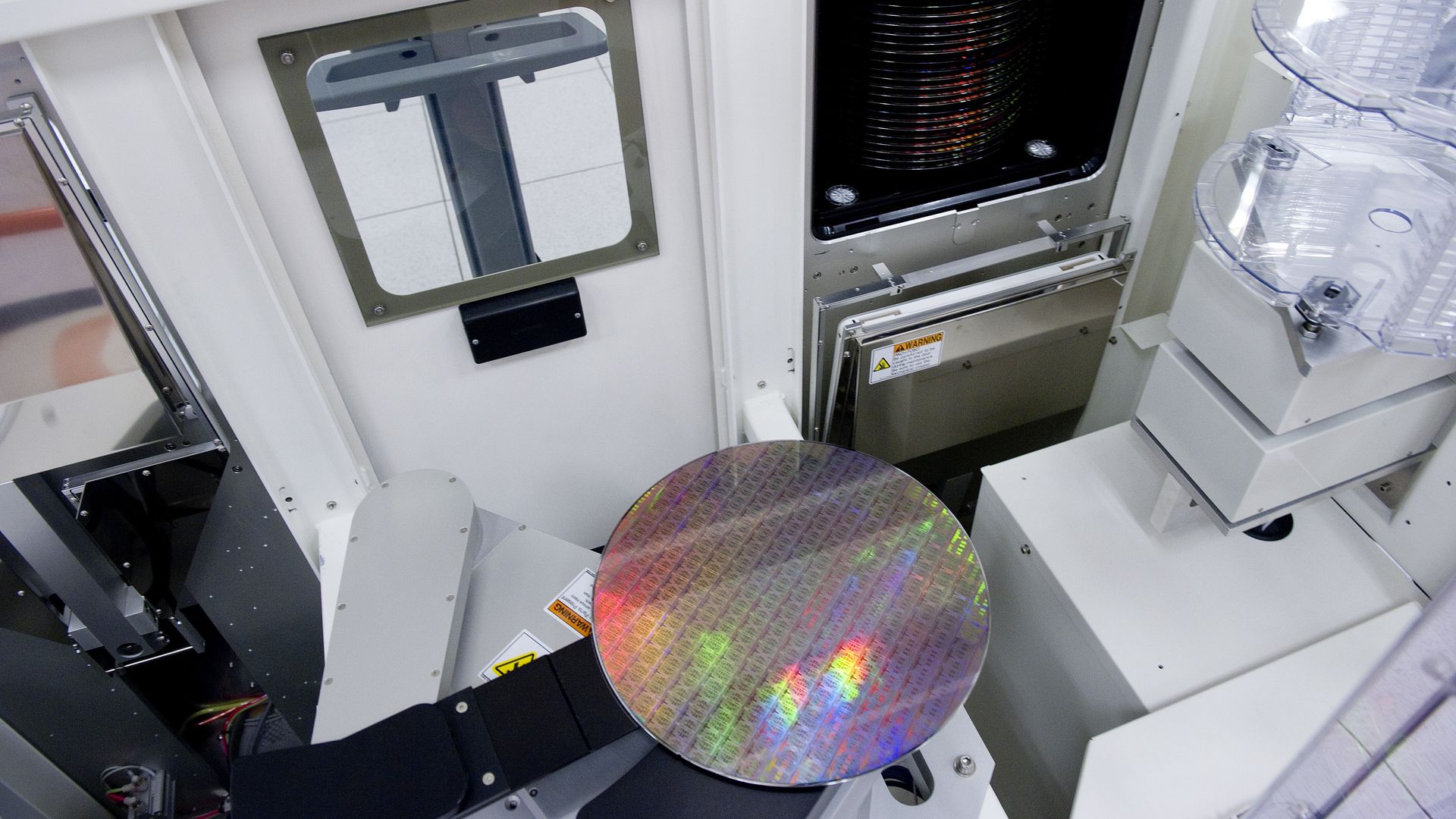 A semiconductor wafer being manufactured