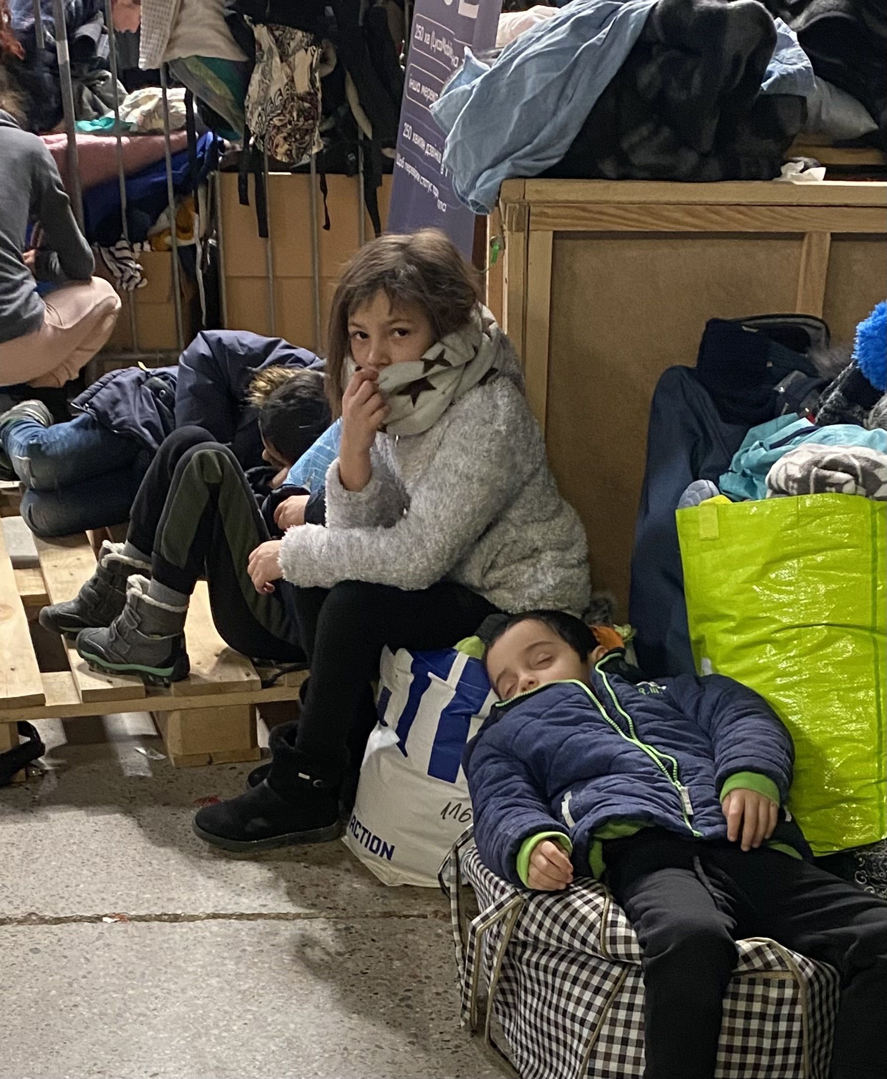 Refugee children at a shelter in Poland. 