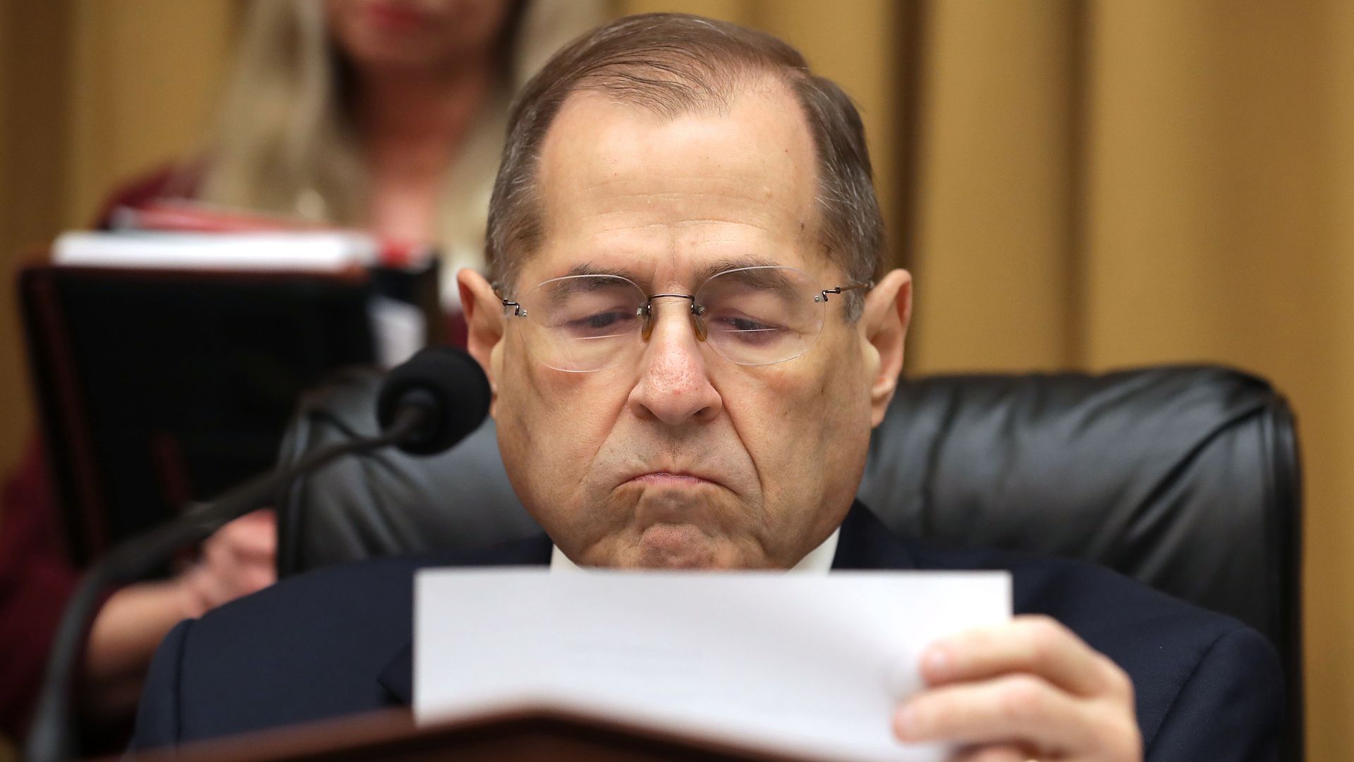 House Judiciary Committee Chairman Jerrold Nadler (D-NY) reads a news report on May 08, 2019 in Washington, DC.