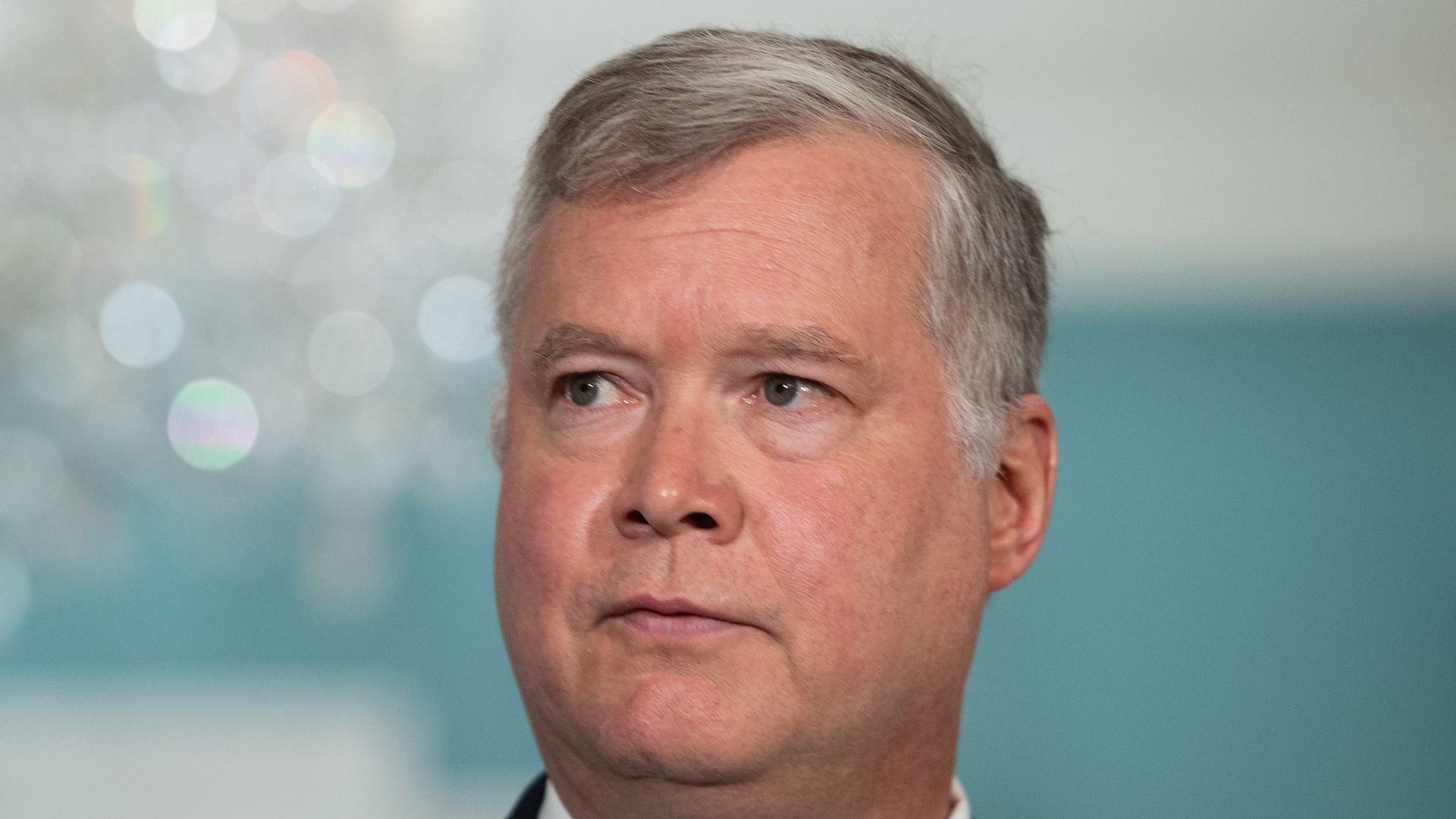 Steve Biegun at a press conference