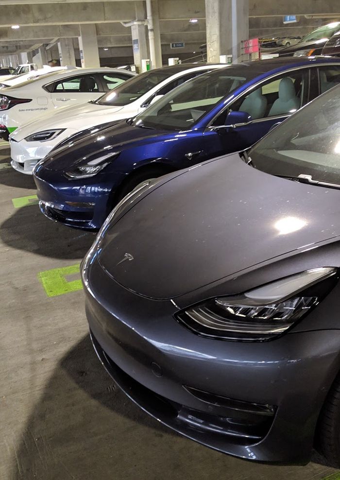 tesla parking garage