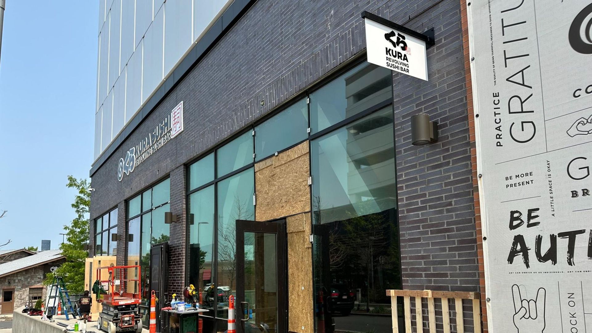 A Kura sushi outpost under construction in Dorchester's South Bay Shopping Plaza