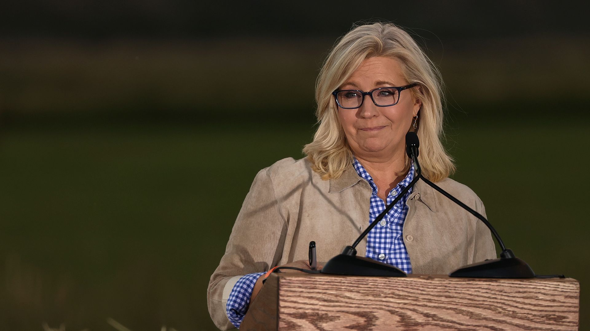 Rep. Liz Cheney (R-WY) gives a concession speech to supporters during a primary night event on August 16, 2022 in Jackson, Wyoming
