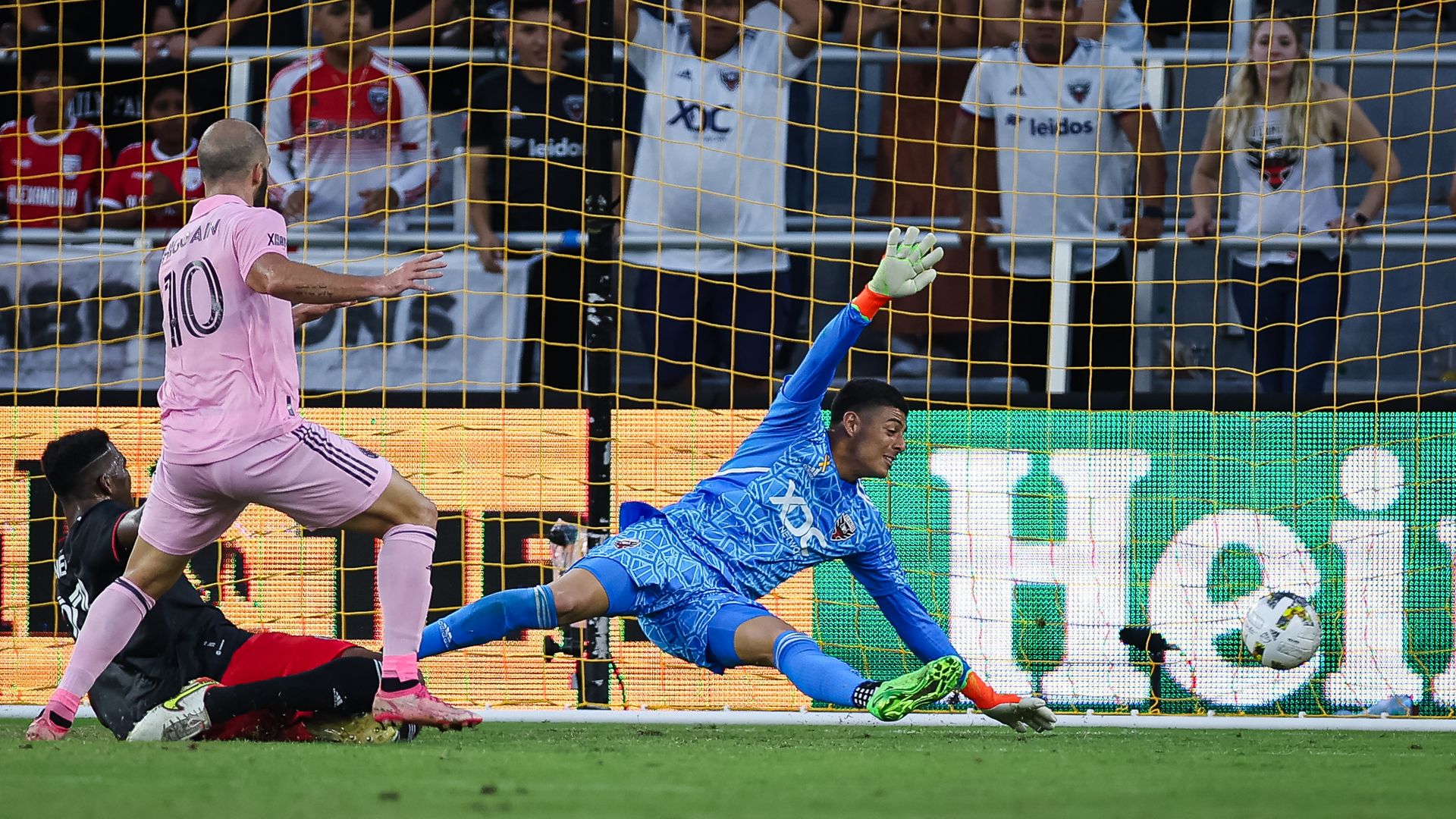 Inter Miami forward Gonzalo Higuain scores a goal against D.C. United.