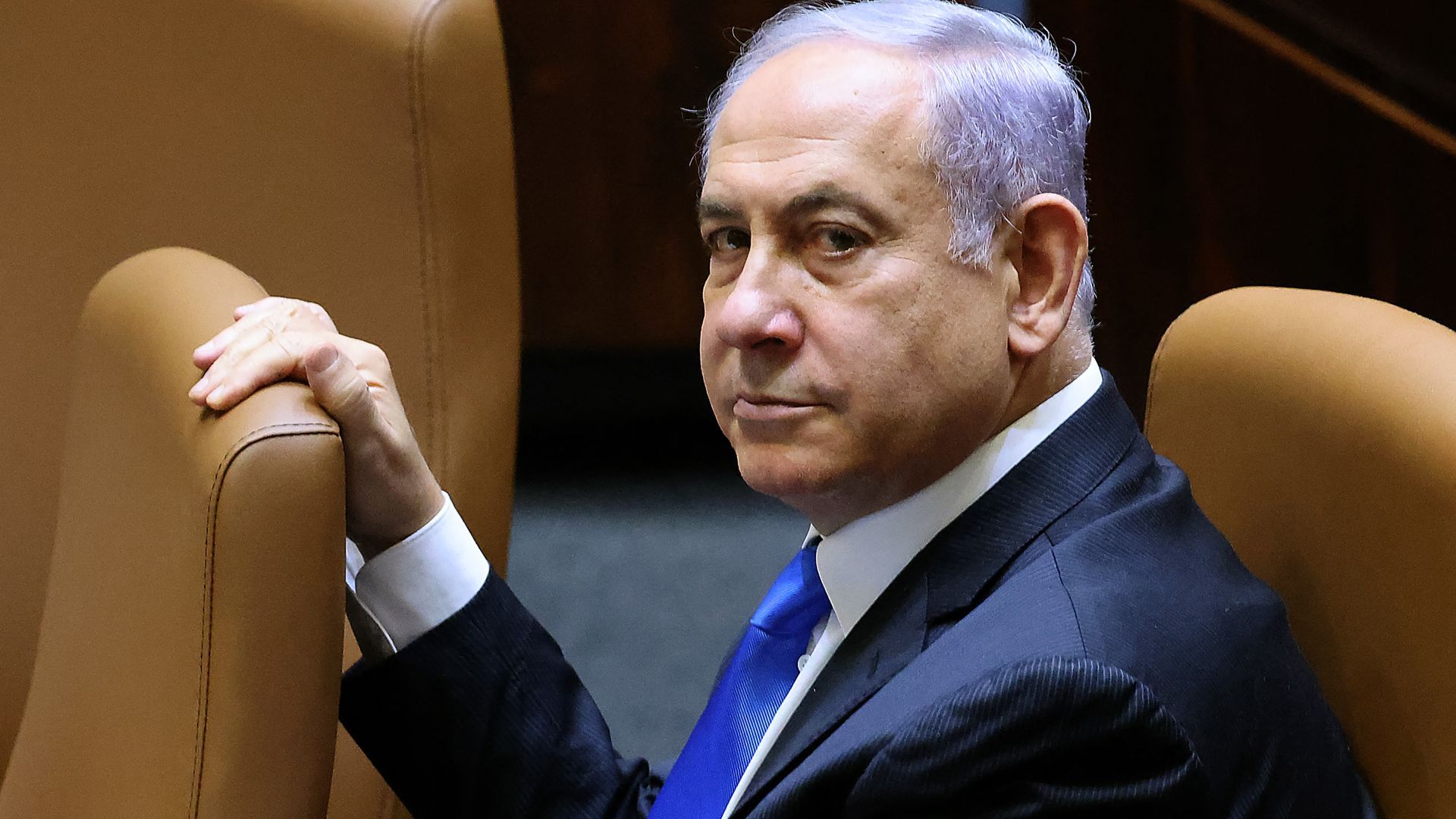 Netanyahu attends a Knesset session on June 13, 2021. Photo: Emmanuel Dunand/AFP via Getty Images