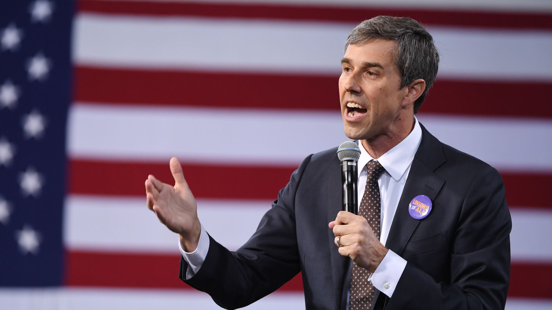 Beto O'Rourke speaking at a rally