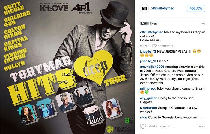 Tobymac hits deep tour