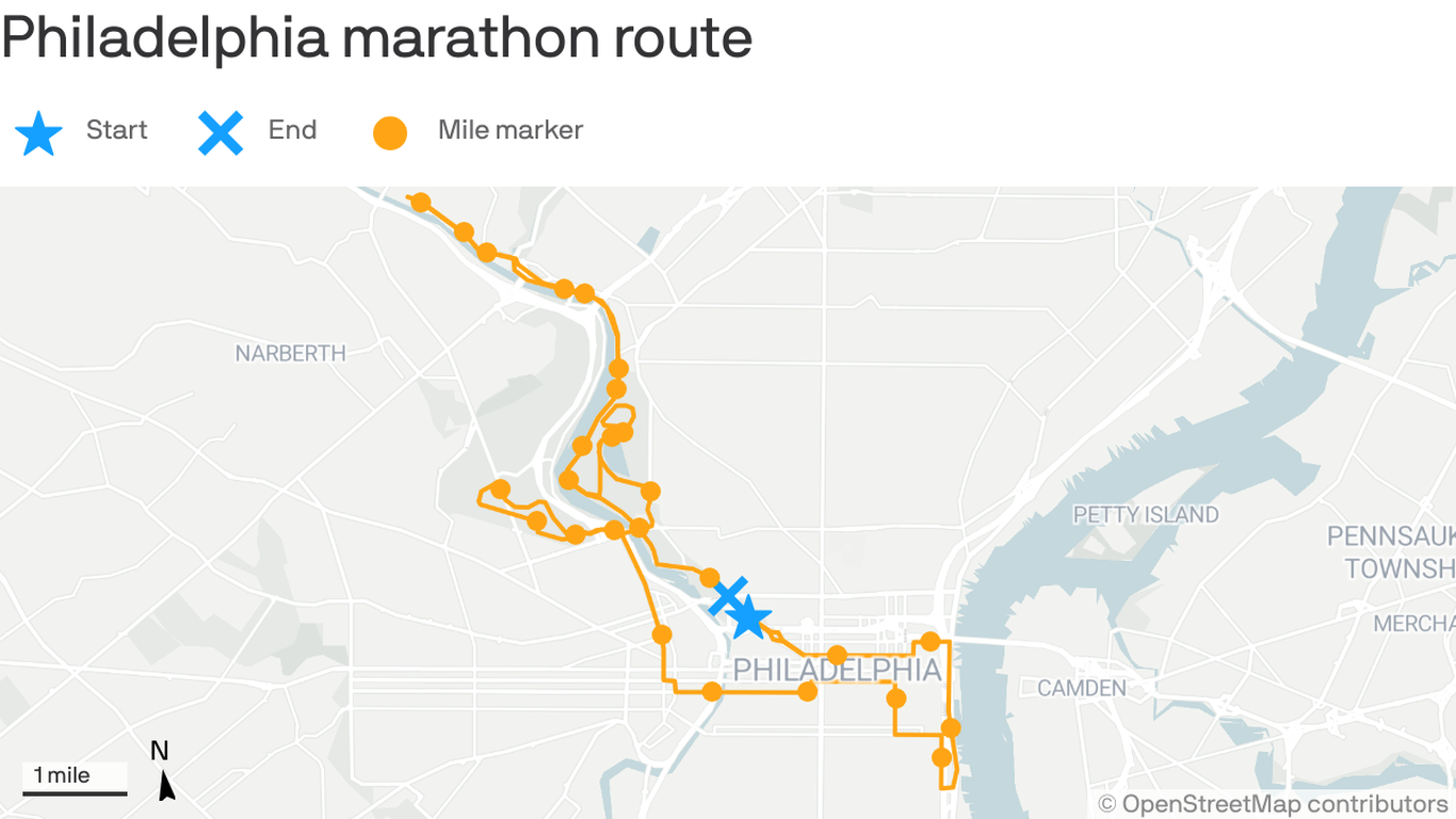 Philadelphia Marathon Route Map vrogue.co