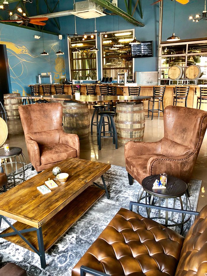 living room area noda brewing charlotte