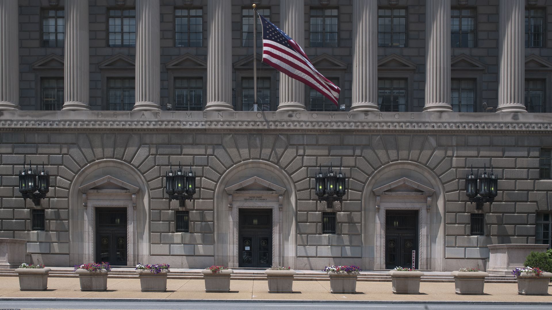 Photo of the front exterior of the Commerce Department building