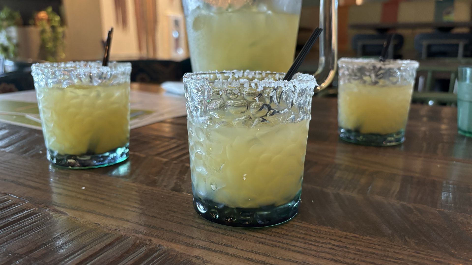Margaritas on a table
