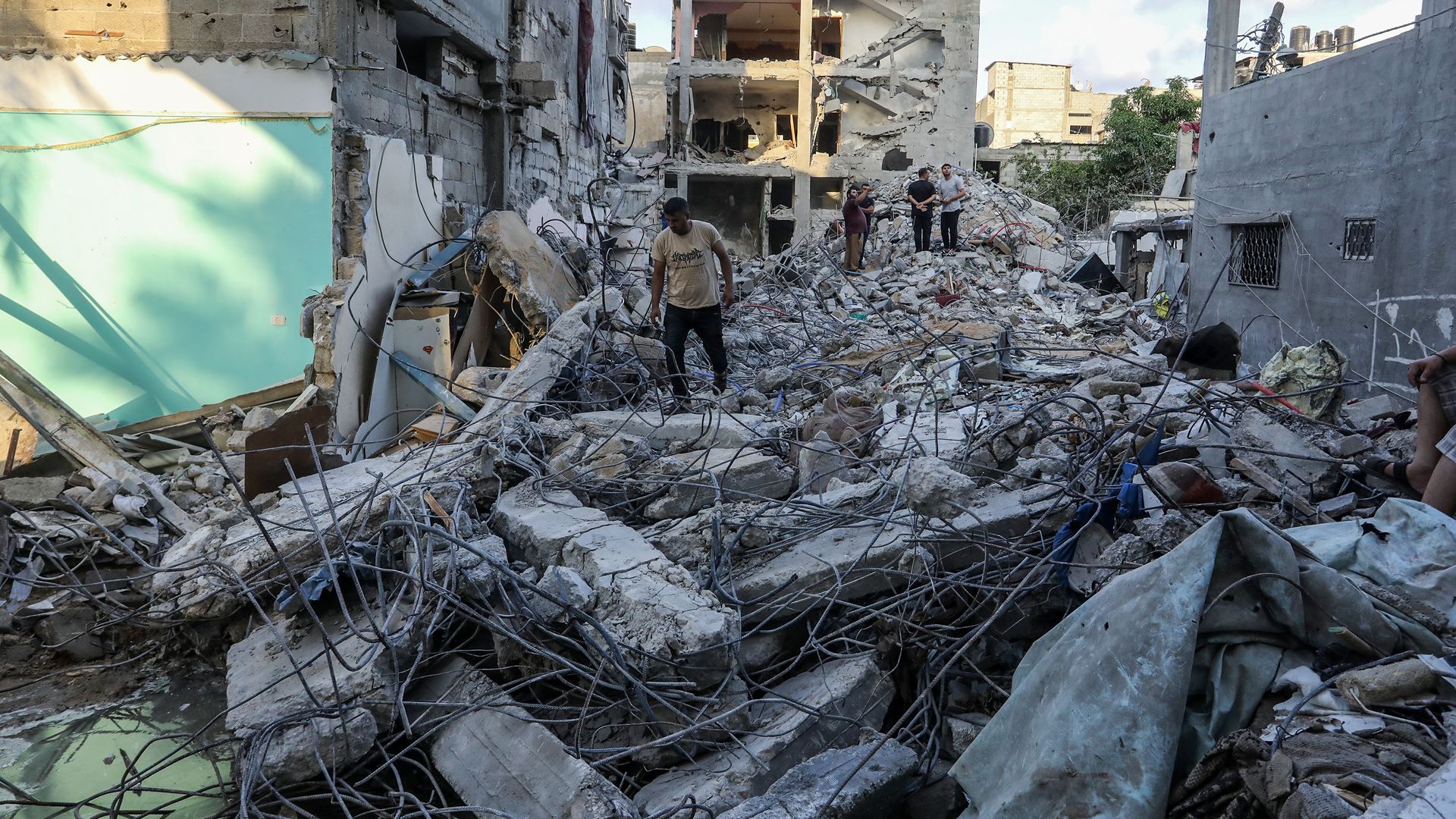 A home destroyed in an Israeli airstrike in Gaza. Photo: Abed Rahim Khatib/Anadolu Agency via Getty Images