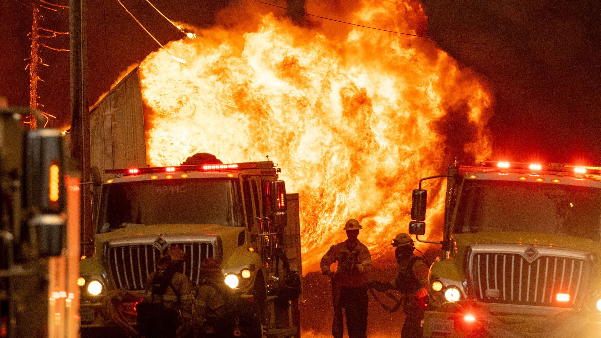 Businesses burn as the Dixie fire tears through downtown Greenville, California on Aug. 4. 