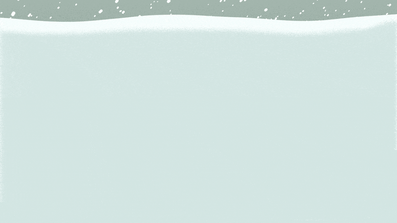 Illustration of snow being shoveled off the screen, and a beach chair being put in its place before it gets swallowed by more snow.