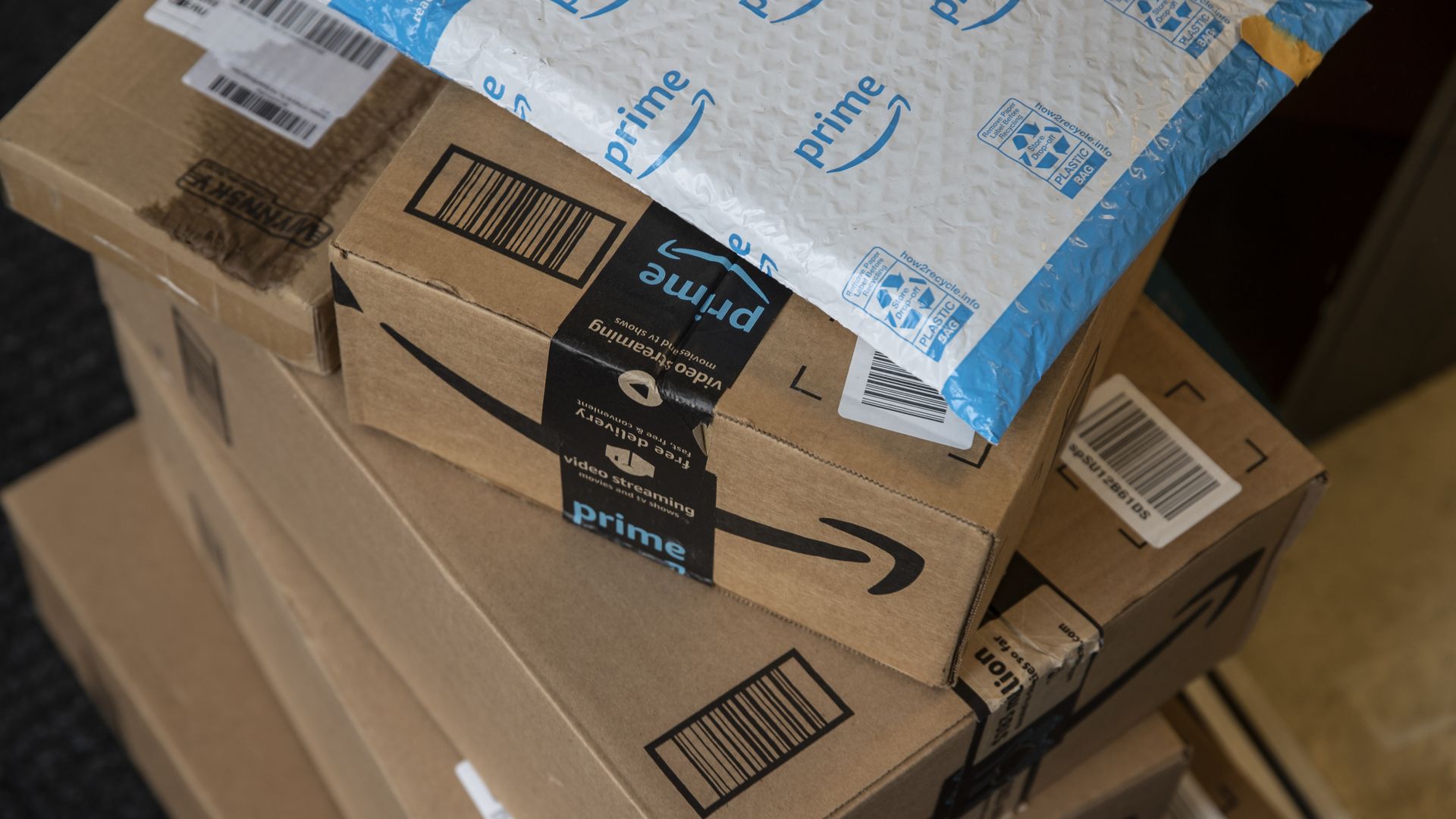 A photo of Amazon boxes.