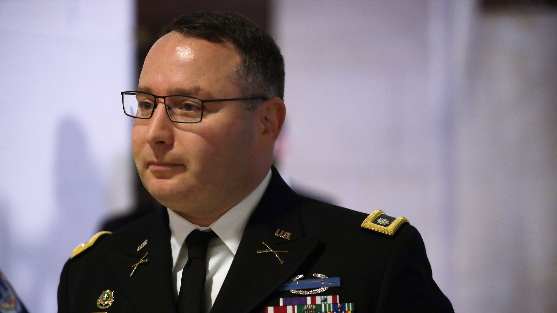 Army Lieutenant Colonel Alexander Vindman, Director for European Affairs at the National Security Council, arrives at a closed session before Congress October 29, 2019 at the U.S. Capitol