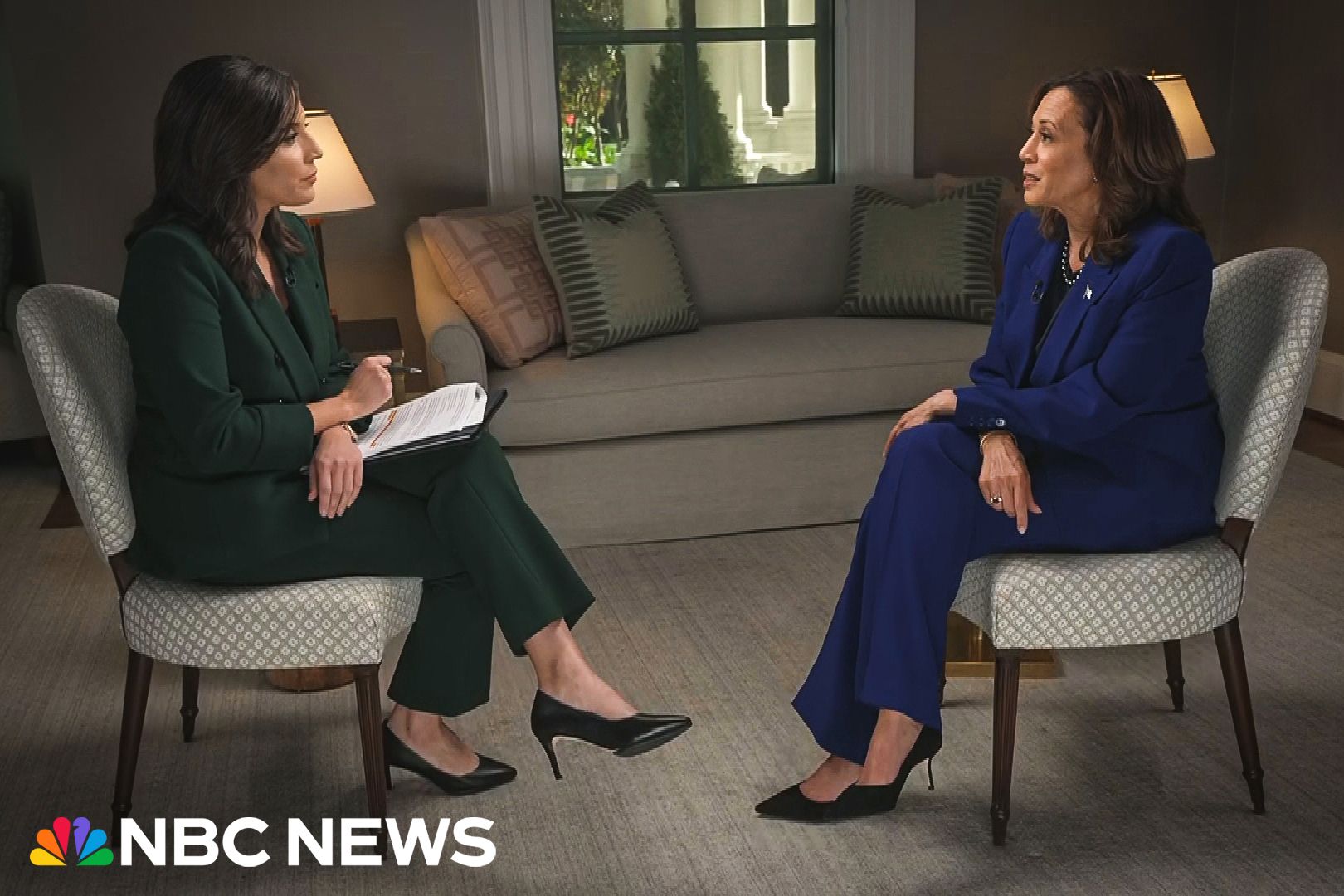 Hallie Jackson interviewing Kamala Harris.