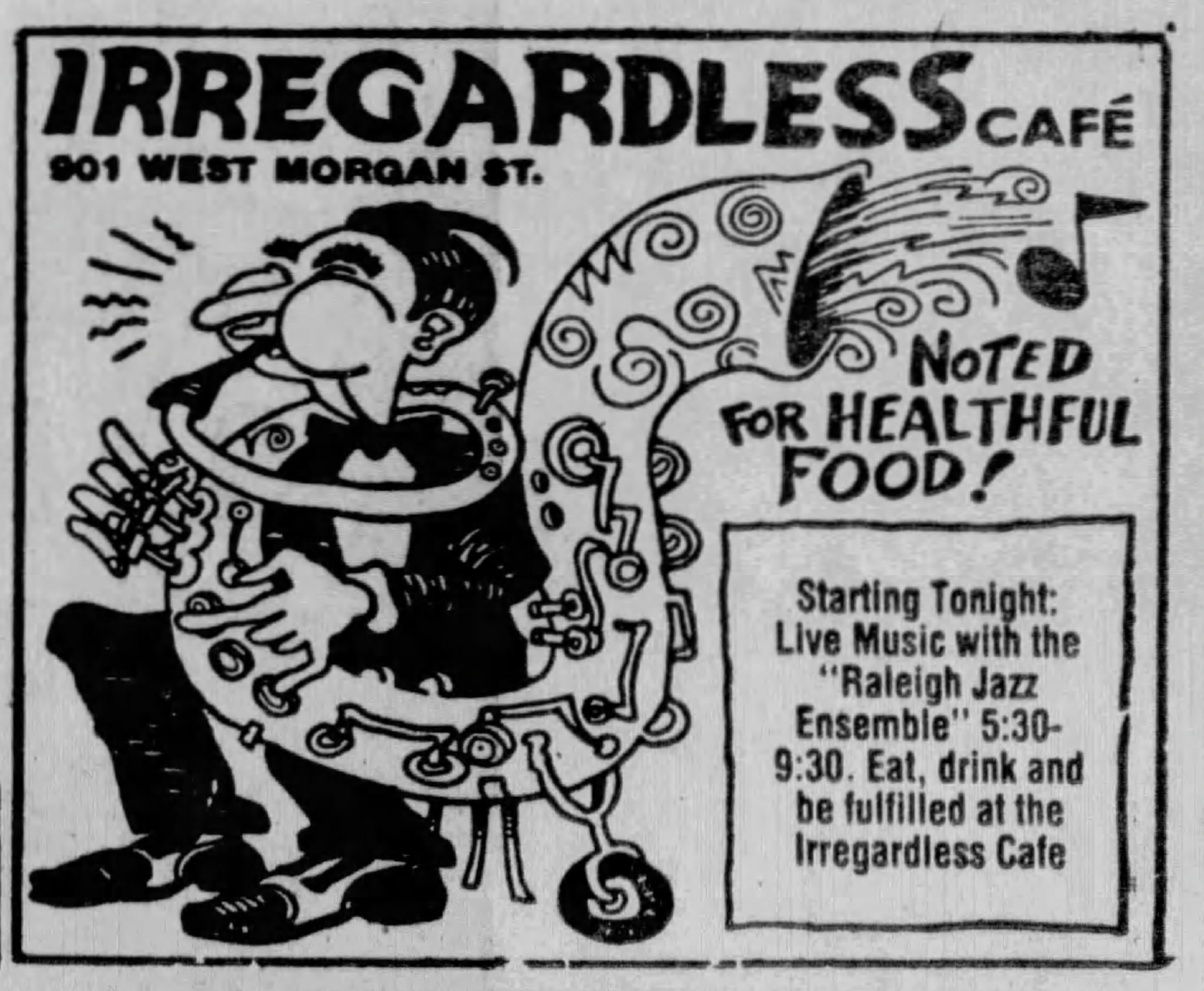 An old newspaper ad for Irregardless