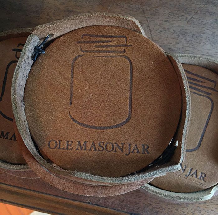 ole-mason-jar-leather-coasters
