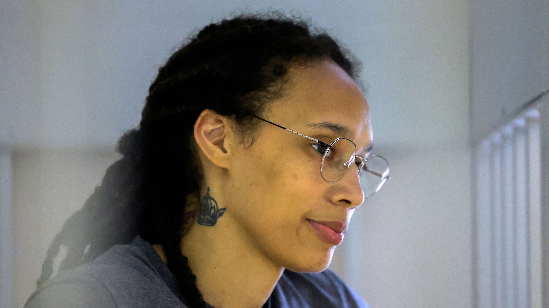 Brittney Griner during a hearing in Khimki, Russia, outside Moscow on Aug. 4. Photo: Evgenia Novozhenina/Pool/AFP via Getty Images