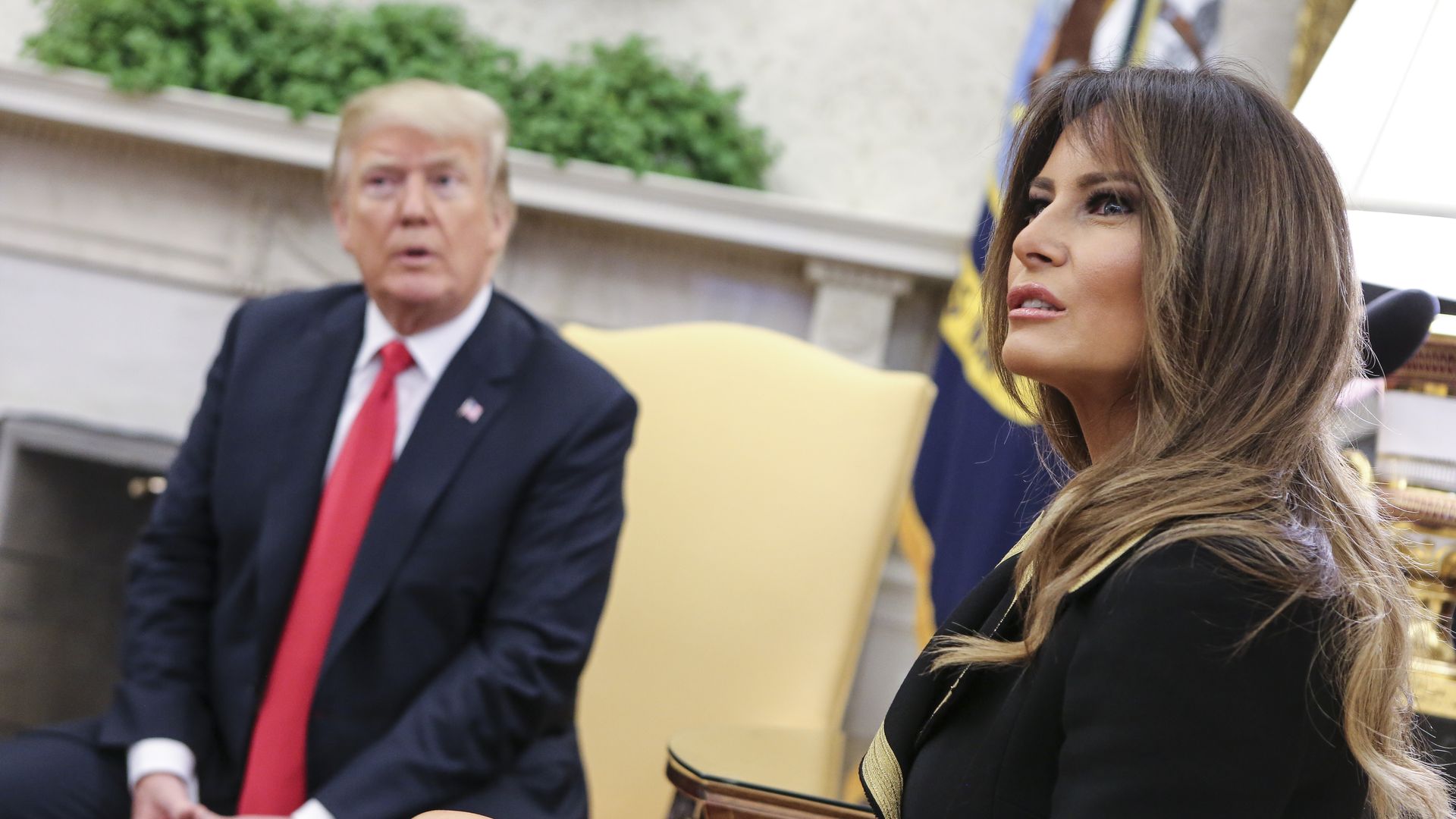 Trump and Melanie in the Oval Office