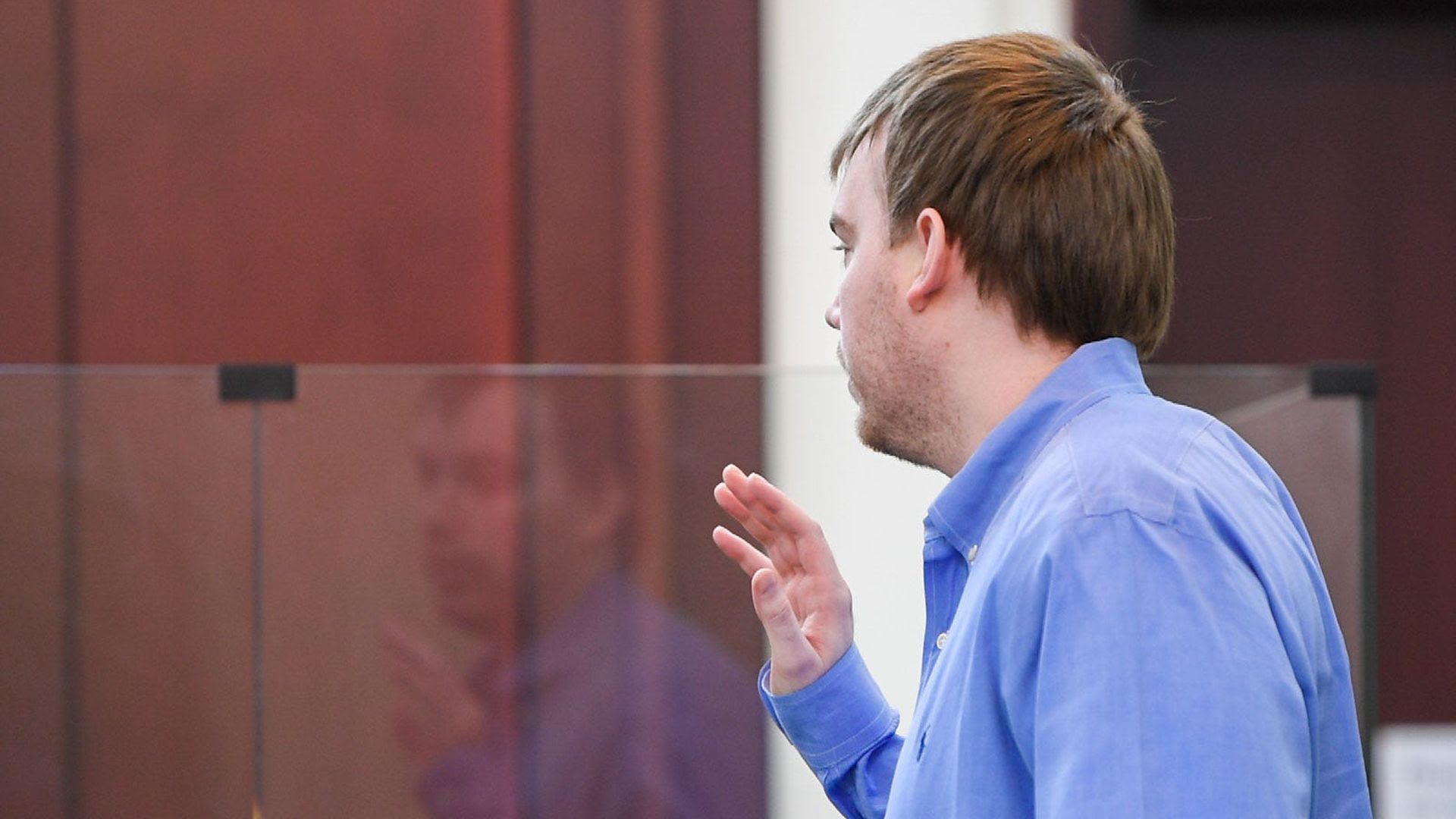 Travis Reinking yesterday in court. 