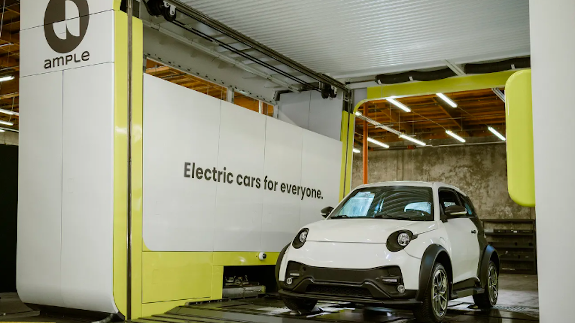 Photo of an EV battery-swapping station