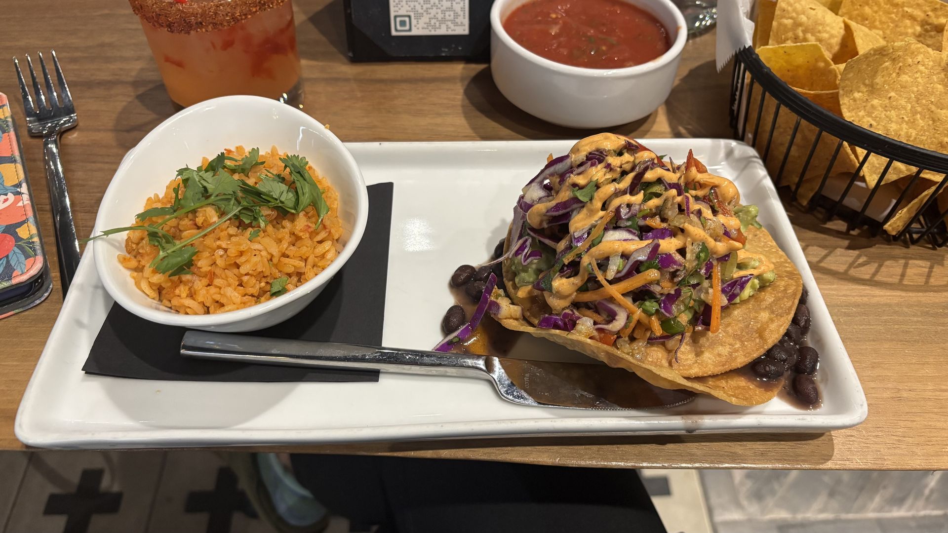 A place with a side of ride and a tostada