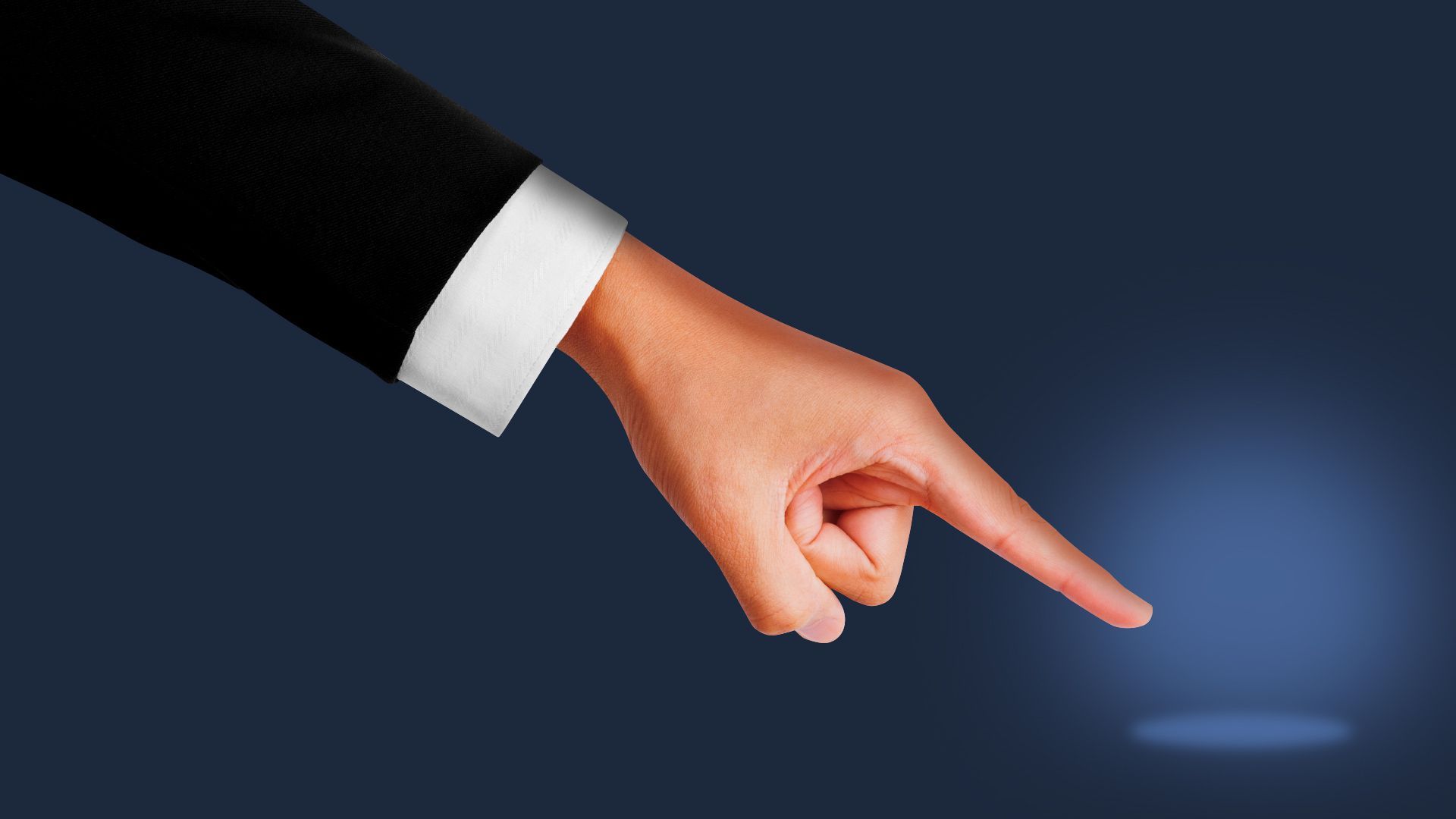 Illustration of a hand pointing to nothing.