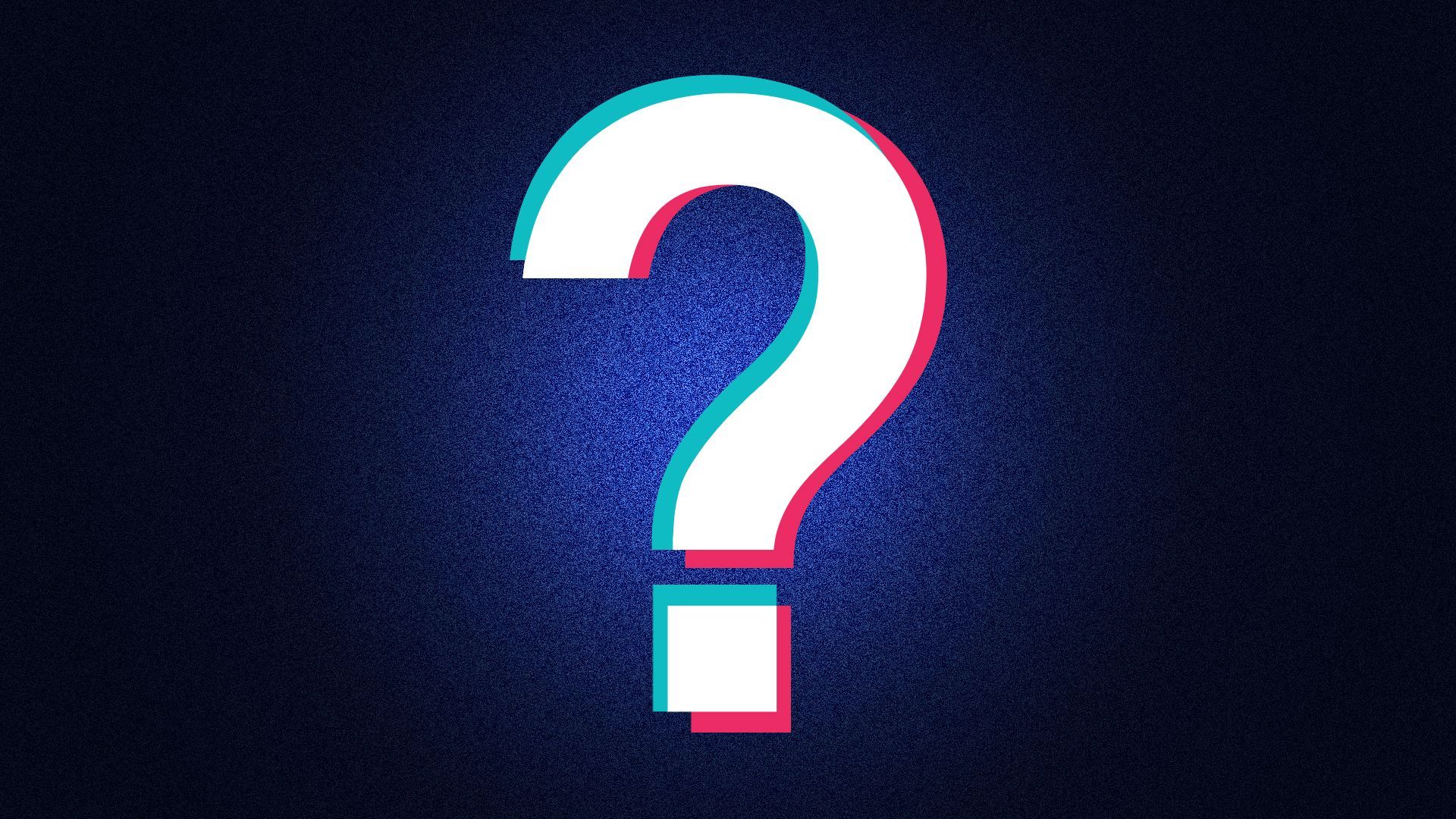 Illustration of the Tik Tok logo in the shape of a question mark