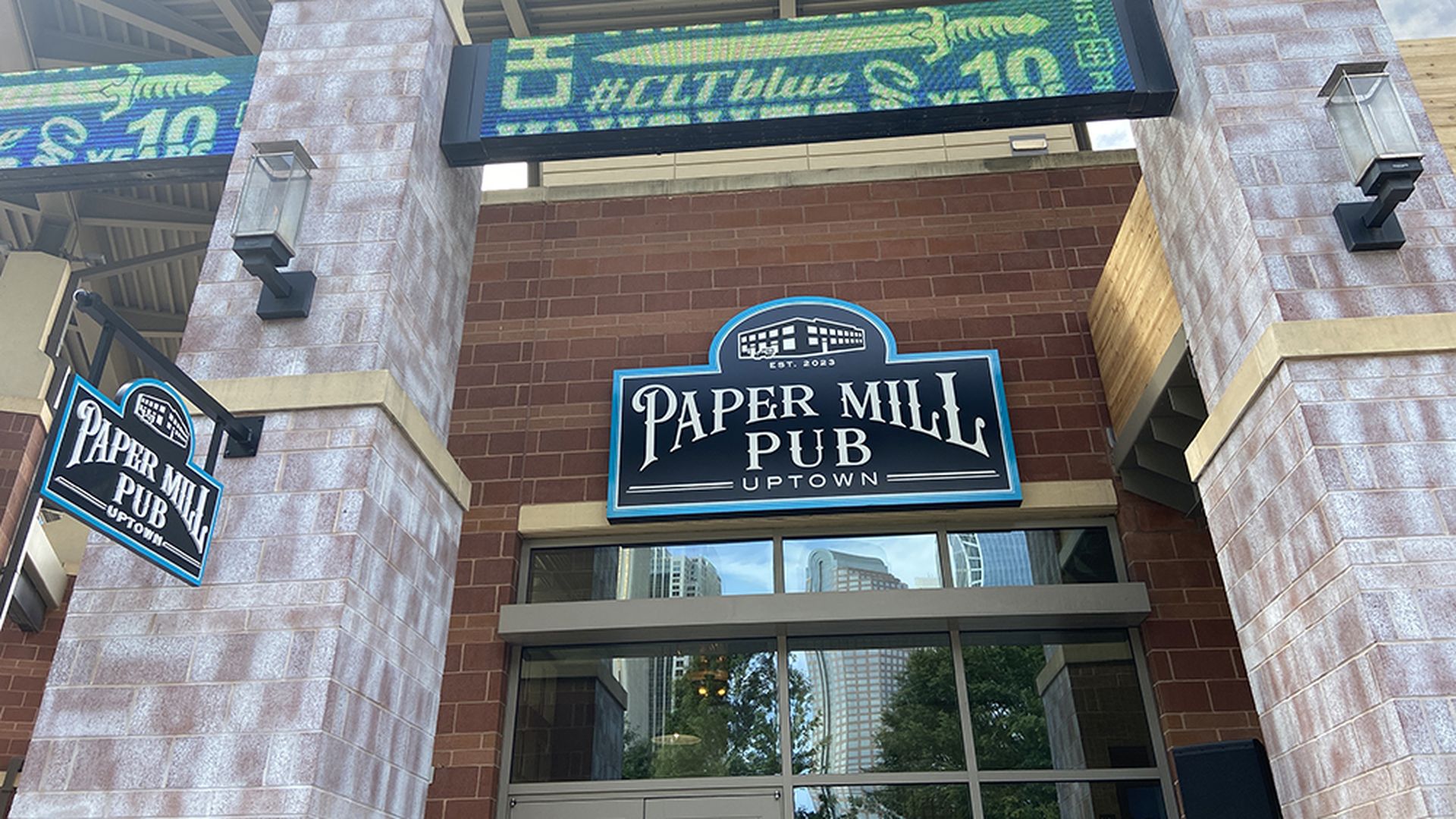 The entrance to Paper Mill Pub off Mint Street. Photo: Ashley Mahoney/Axios
