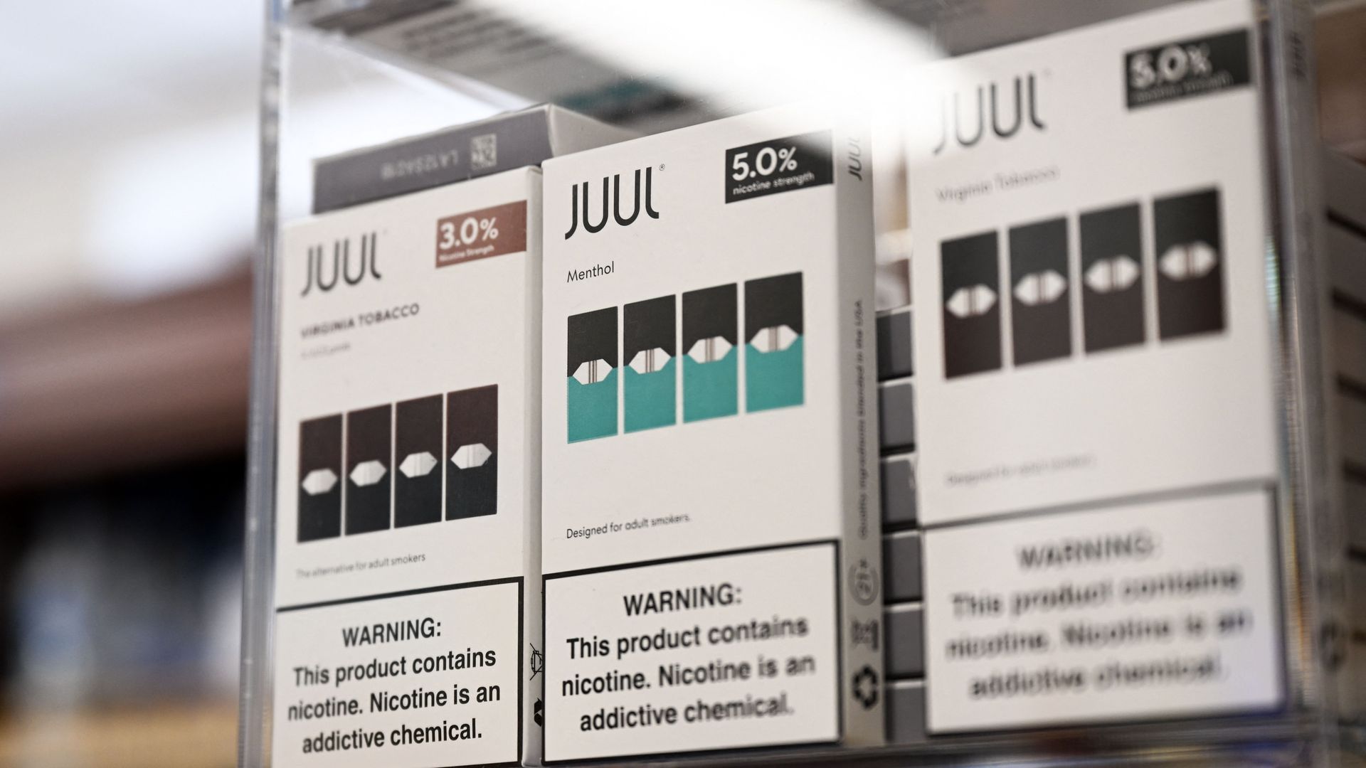 Juul vaping products on display