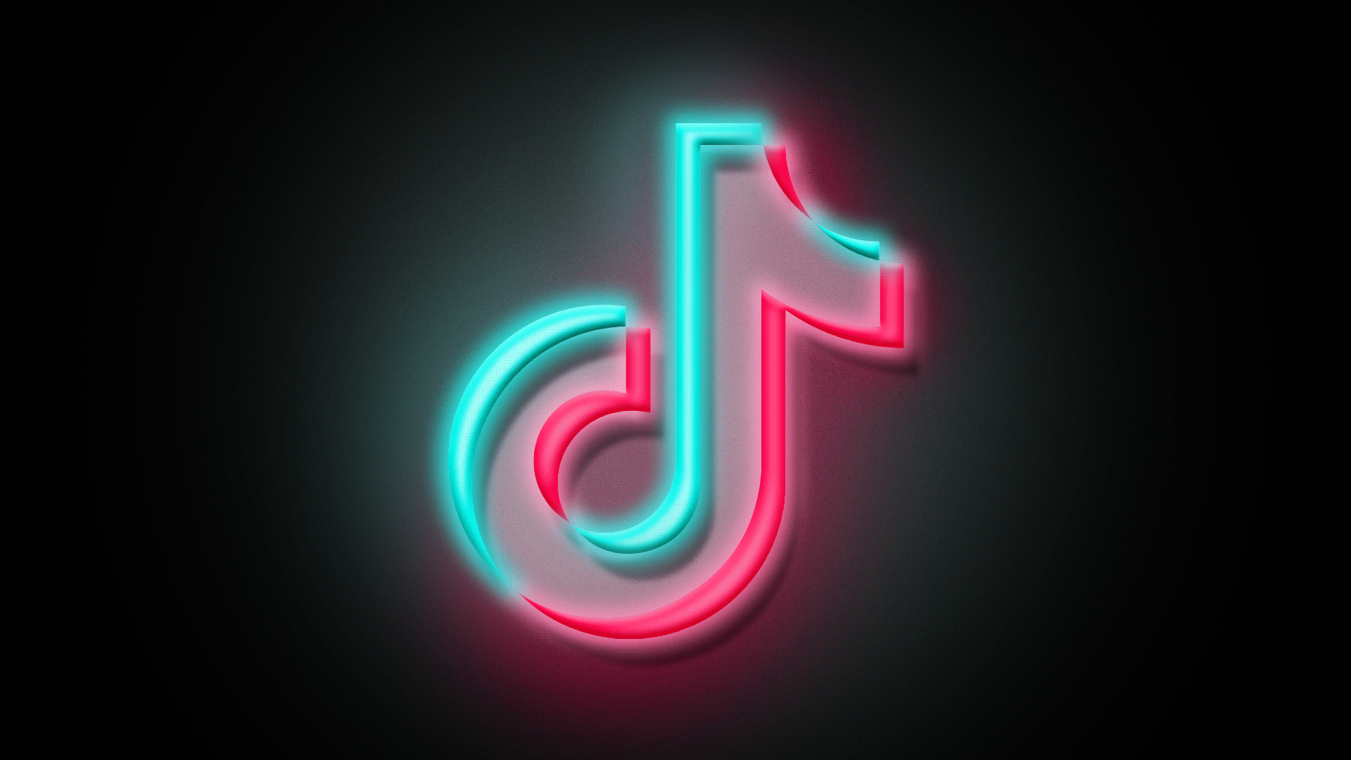 Animated illustration of the Tik Tok logo as a neon sign shutting off