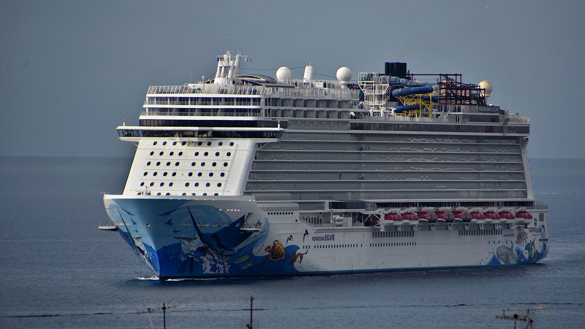 The liner Norwegian Escape cruise ship arrives at the French Mediterranean port of Marseille. (Photo by Gerard Bottino/SOPA Images/LightRocket via Getty Images)