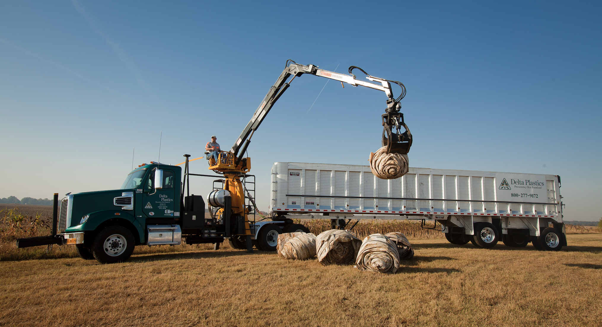 Plastic waste being hauled away