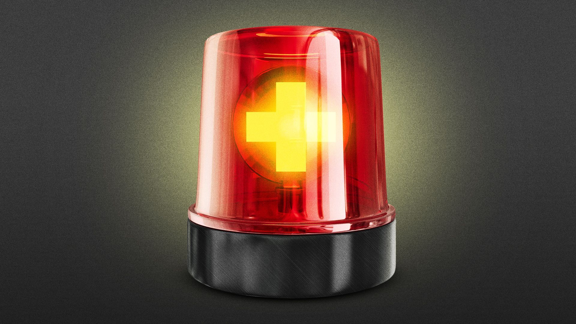 Illustration of an emergency siren with a health symbol as the light.