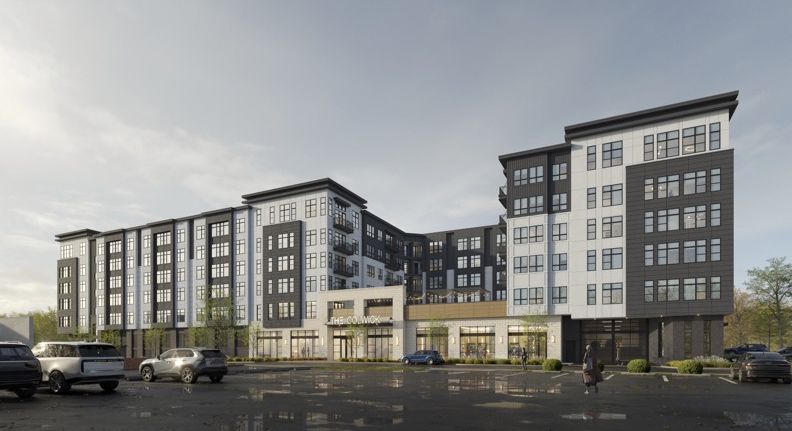 Rendering of an apartment building