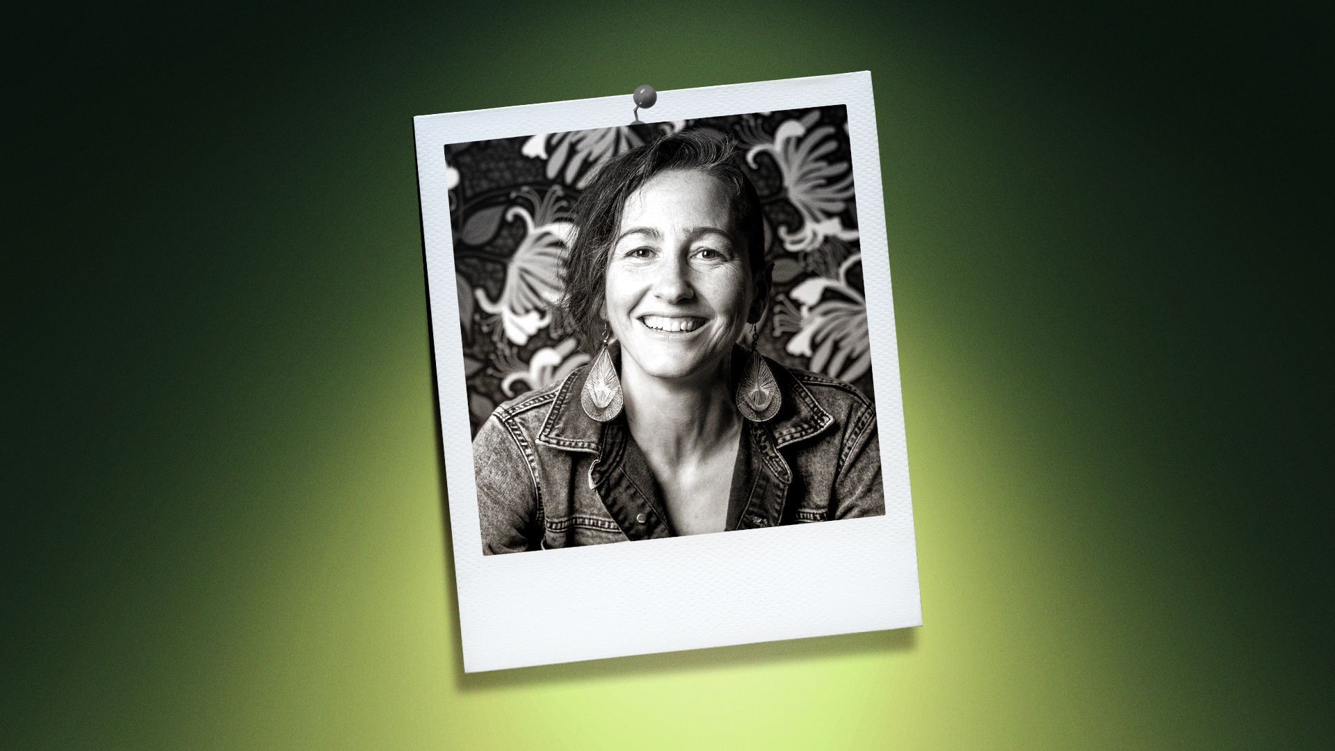 Photo illustration of Michelle Vanderwalker in a polaroid photo.