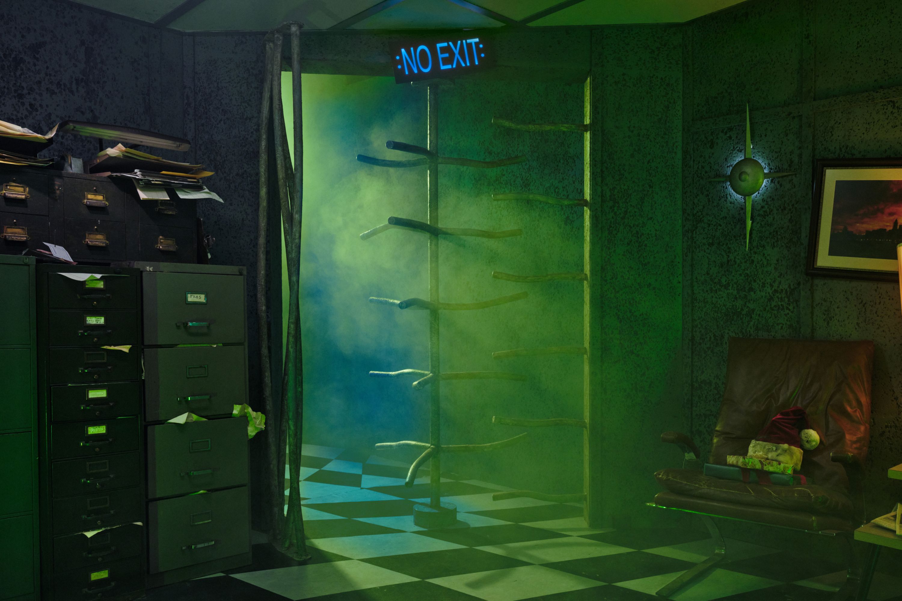 Follow a glowing green light in the attic to the Afterlife.