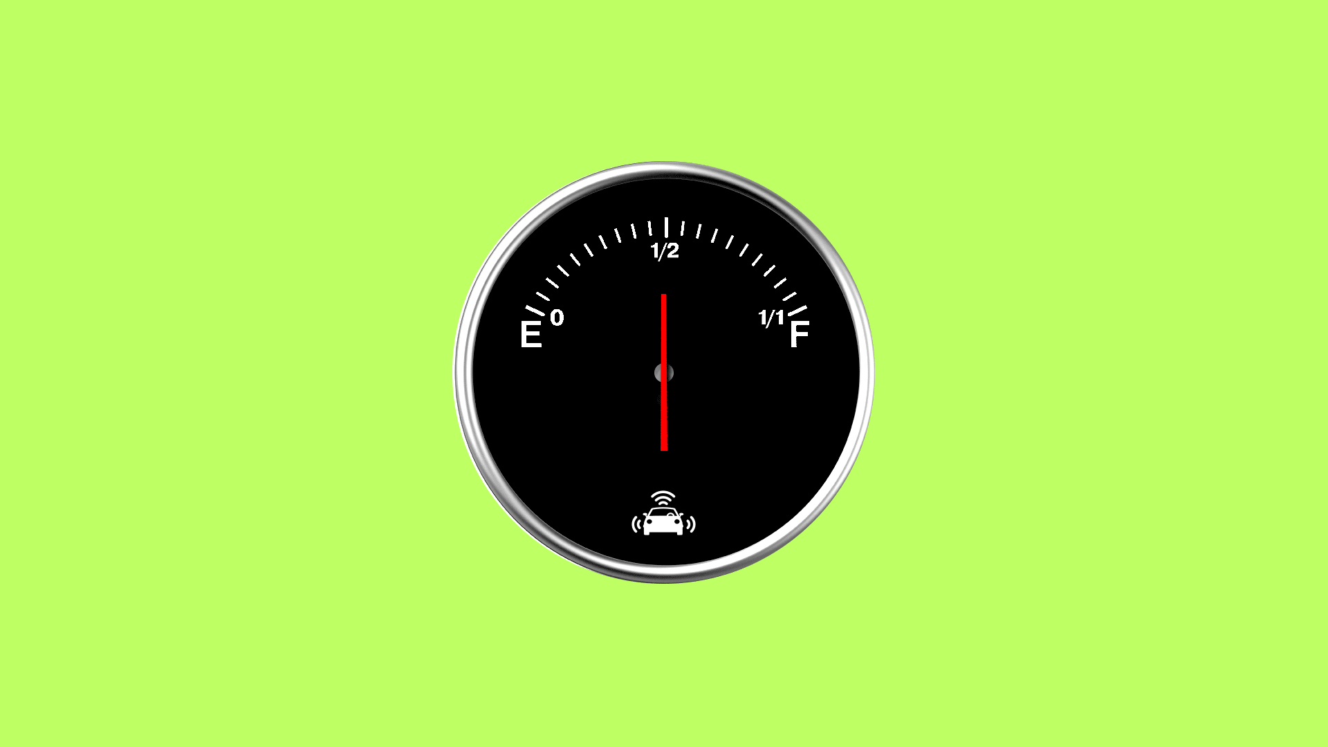 Illustration of half full gas gauge with AV symbol 