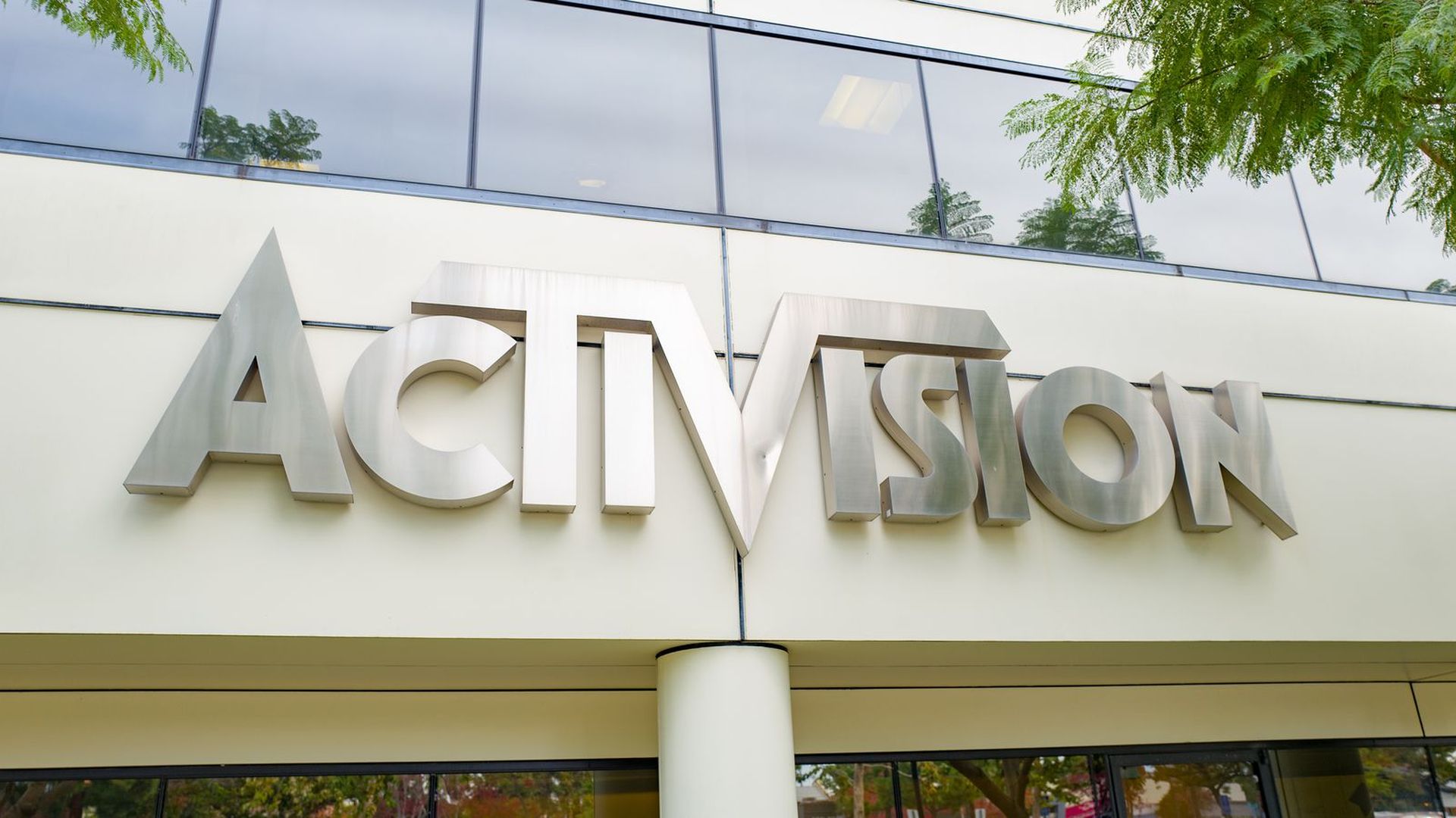The Activision logo on a company building
