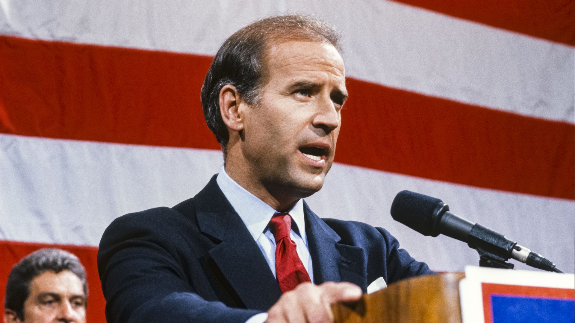 Joe Biden is seen announcing his first run for the presidency in 1987.