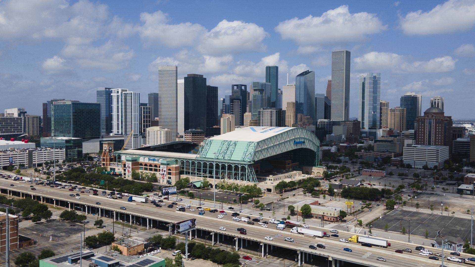 Photo of Houston skyline.