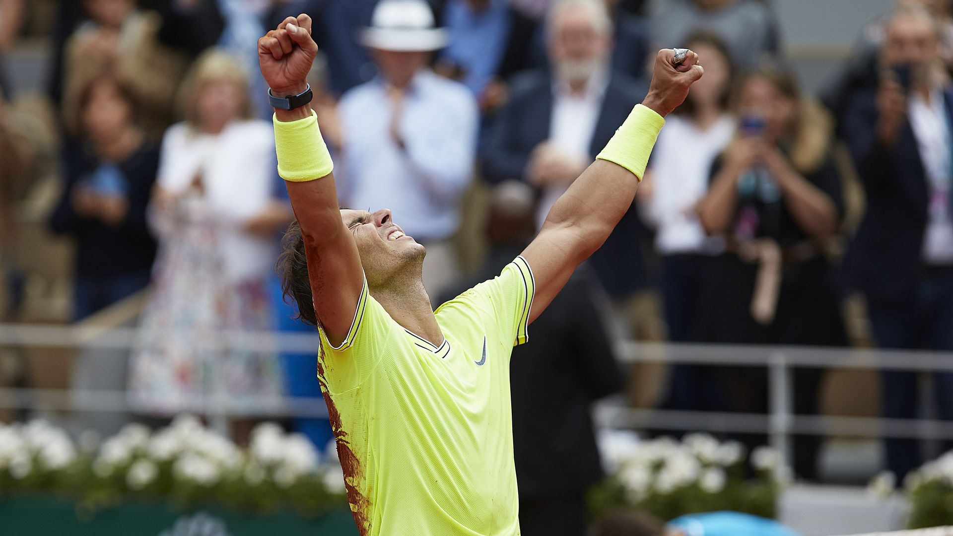 Rafael Nadal celebrating