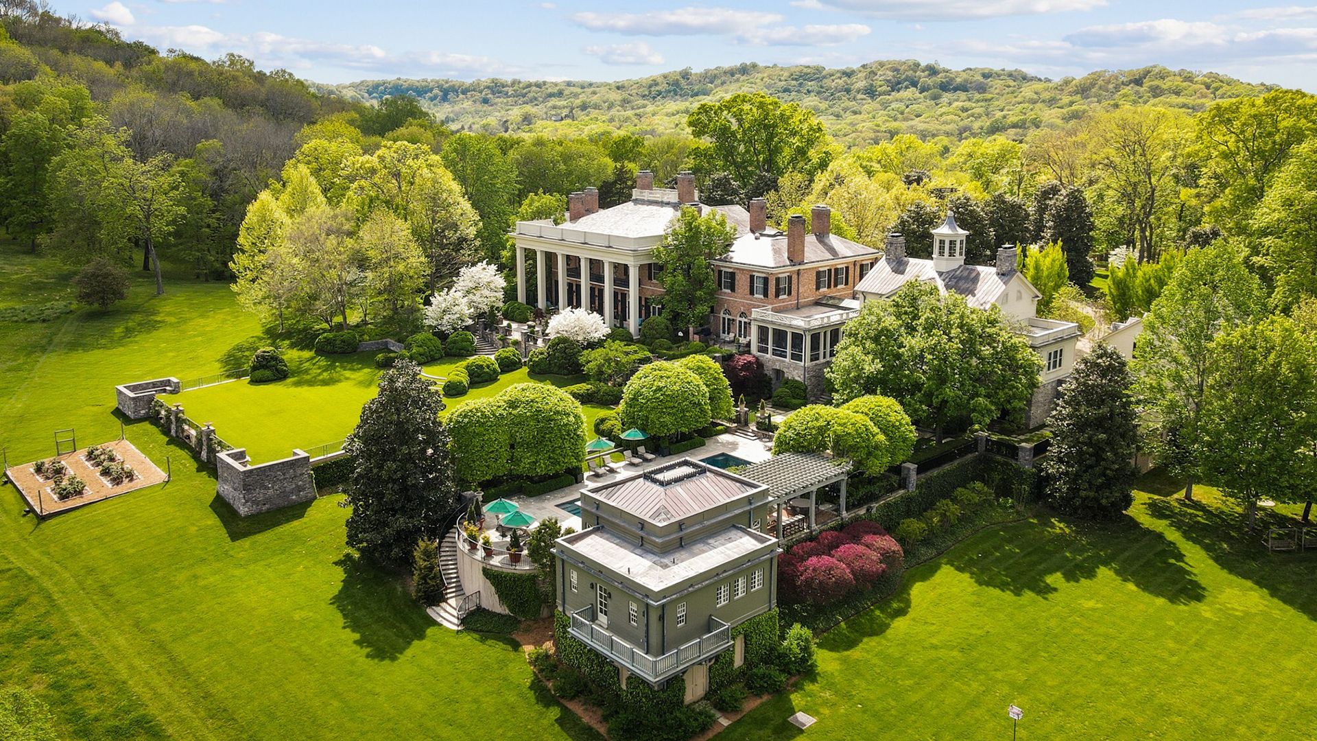 An aerial photo of the $50 million home listing