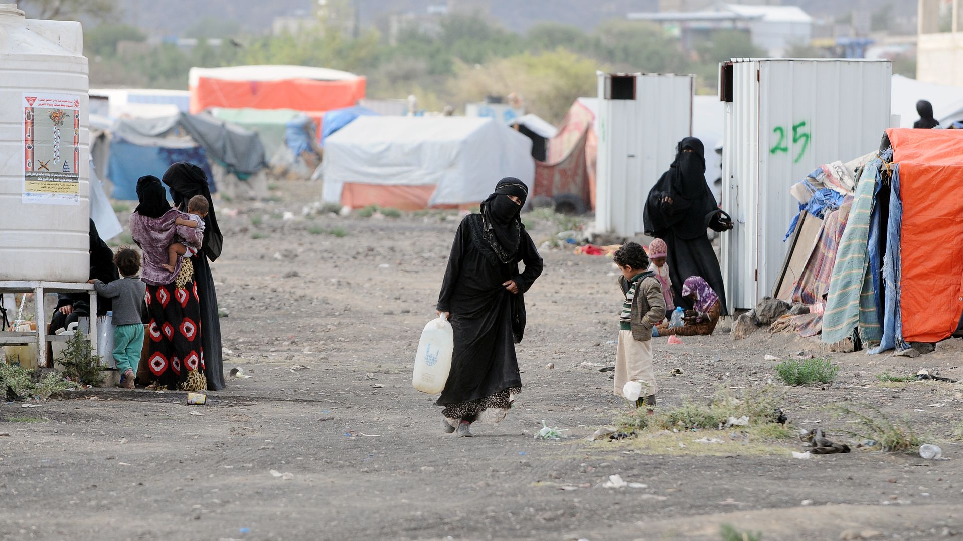 A camp housing internally displaced people near Sana’a, Yemen.