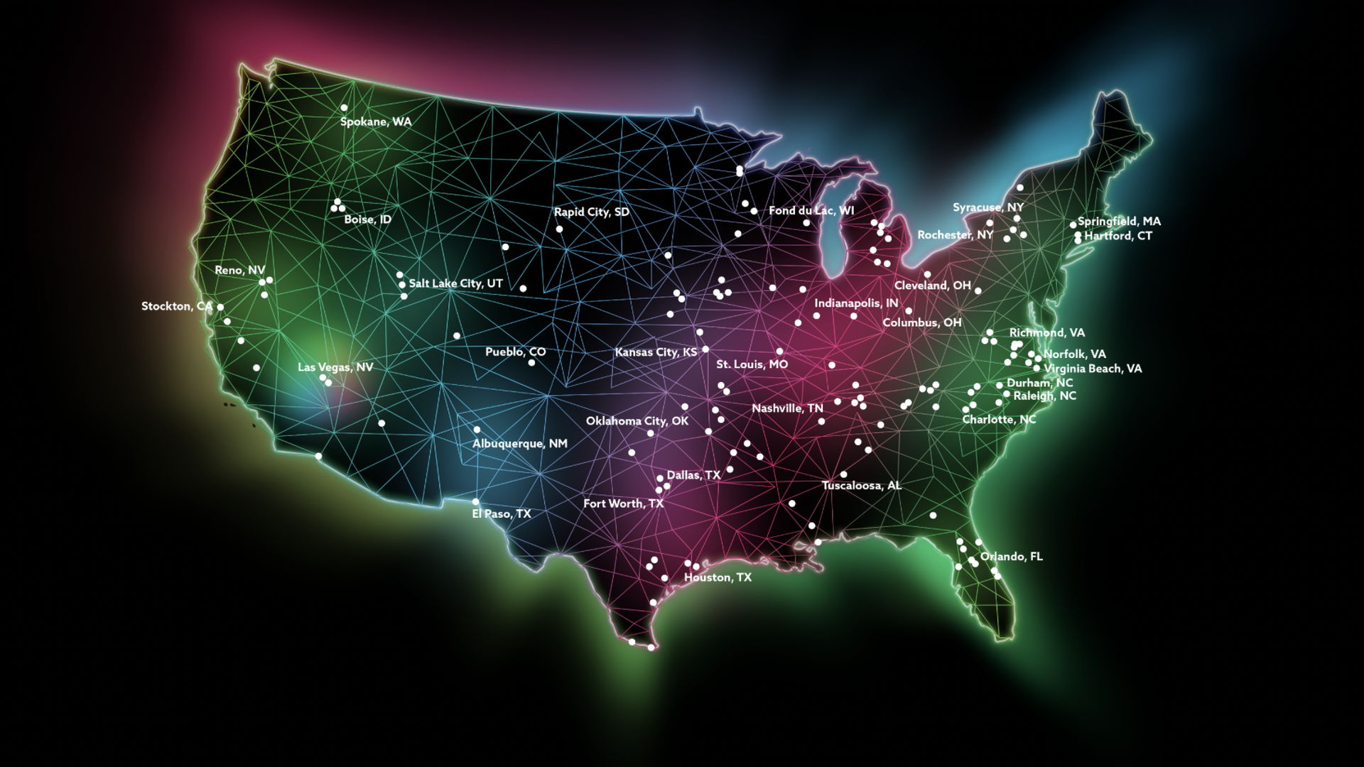 A map of where Dish hopes to soon offer 5G service