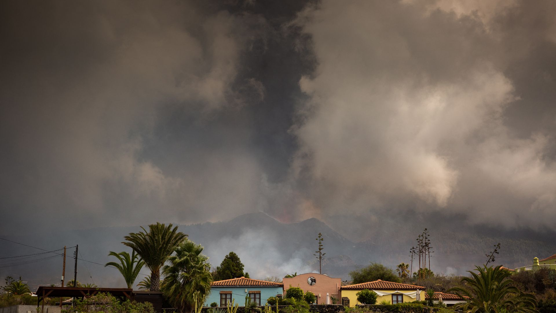 Volcanic ash in La Palma